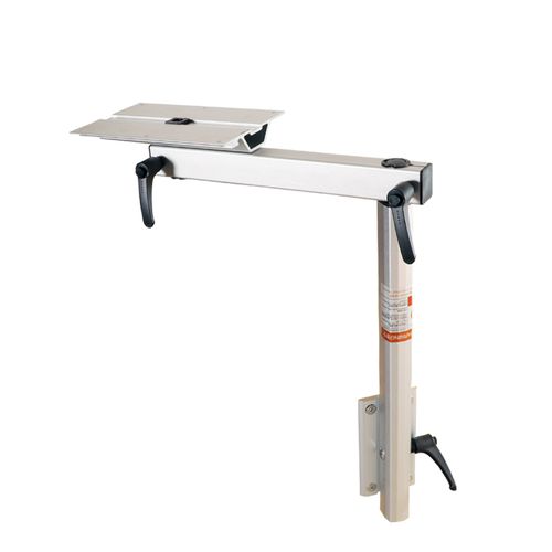 Base para Mesa de Metal Manual RETRATIL Desmontavel cor PRATA 