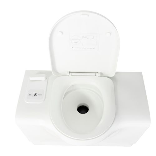 SANITARIO CASSETE DE BANCADA COM TANQUE 20 LITROS - PORTA SAIDA LADO ESQUERDO