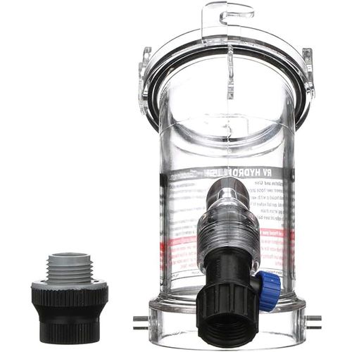 Adaptador de mangueira curvado transparente com flange e bico de plastico Valterra F02-4100