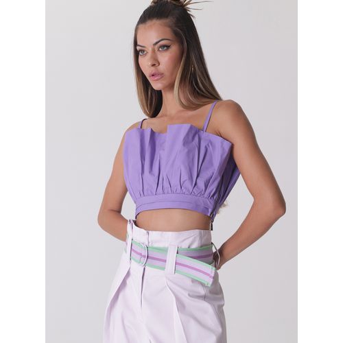 Cropped Open Busto Com pregas Lilas - Feronia