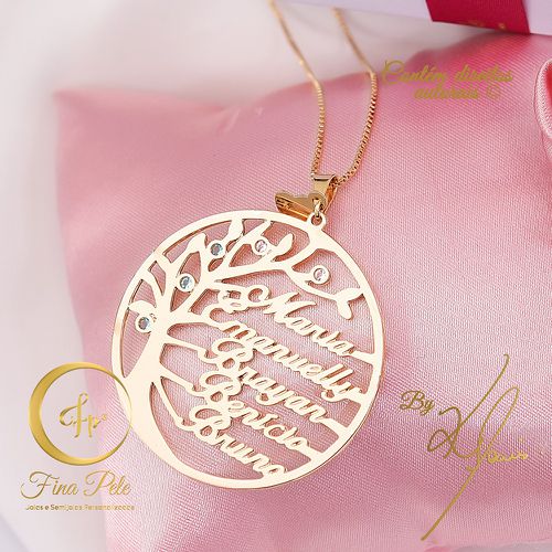 Àrvore da vida com Zircônias Cravejadas Fina Pele ... - FINA PELE Joias e Semijoias Personalizadas