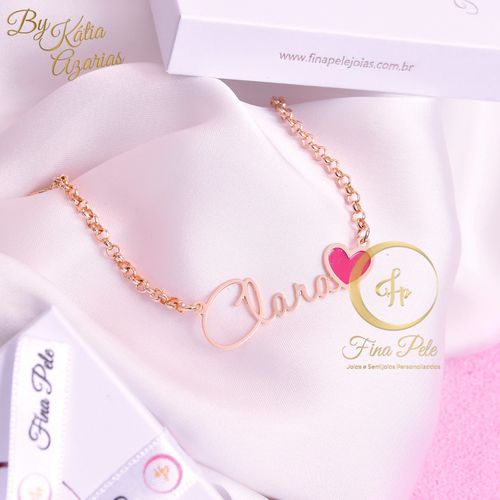 Pulseira Infantil Feminina corrente Elo Português ... - FINA PELE Joias e Semijoias Personalizadas