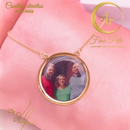 Colar Círculo com Foto Colorida Fina Pele Joias - ... - FINA PELE Joias e Semijoias Personalizadas