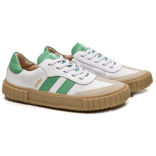 Tênis Infantil Branco e Verde - T11426 - 4062 - GAMBO