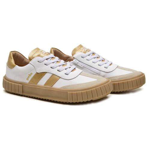 Tênis Infantil Branco e Dourado - T11426 - 4063 - GAMBO