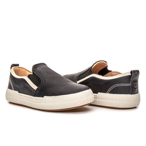 Tênis Slip On com tira - Gambo Store - Preto/Quino... - GAMBO