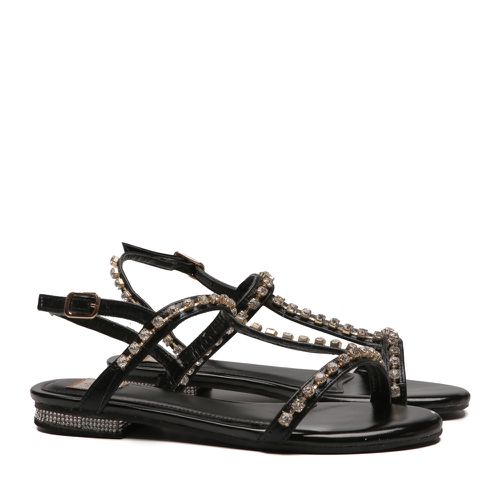 Sandália Feminina Preto Pedrarias Infantil Gats - GATS