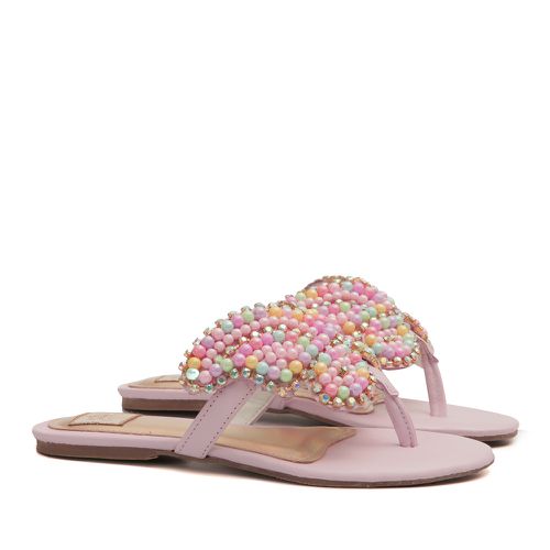 Flat Pérola Borboleta Bordada Rosa Infantil Gats - GATS