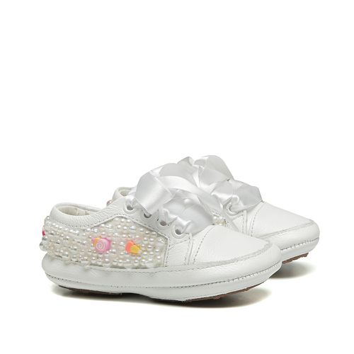 Tênis Feminino de Pérolas Infantil Branco Gats - GATS