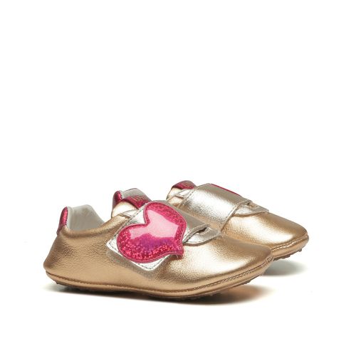 Tênis Bebê Coração Fly Metal Ouro Gats - GATS