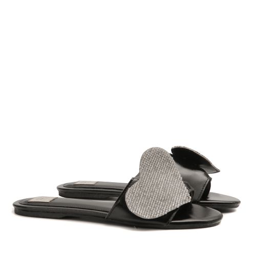 Flat Coração Strass Preto Infantil Gats - GATS