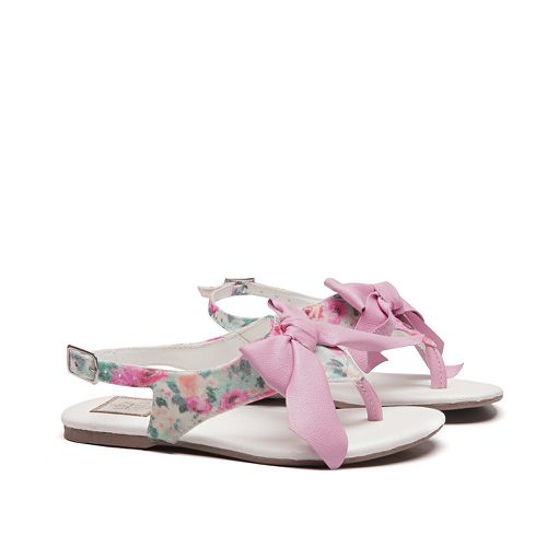Sandália de Laço Gliter Floral Infantil Gats - GATS