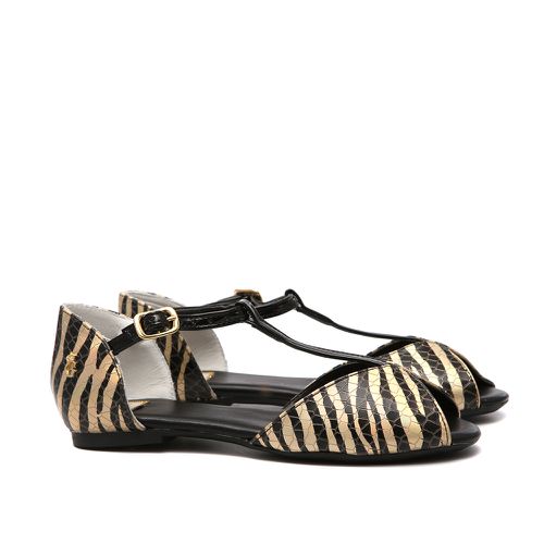 Sandália Rasteira Zebra Holográfica Outlet - GATS