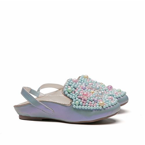 Mule Bordado Elegance Holográfico Azul Infantil Ga... - GATS