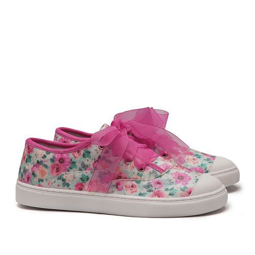 Tênis Canva Glitter Floral Infatil Gats - GATS