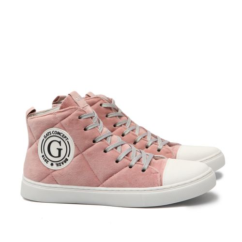 Tênis High Stary Veludo Rosa Infantil Gats - GATS