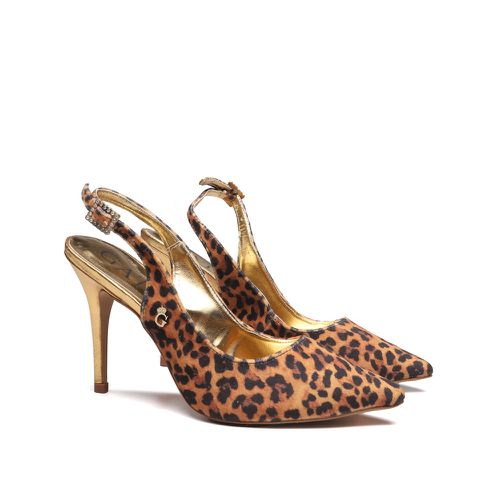 Sapato Mule Salto Alto Slingback Antonietta Veludo... - GATS