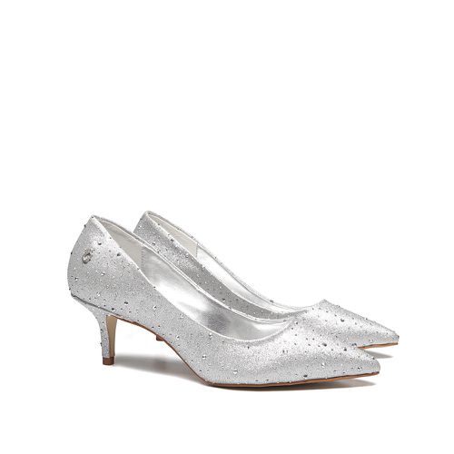 Sapato Scarpin Baixo Astral Prata Feminino Gats - GATS
