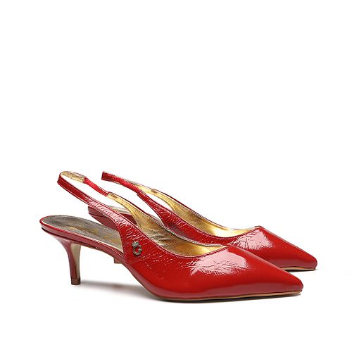 Sapato Mule Salto Baixo Slingback Vermelho Gats - GATS