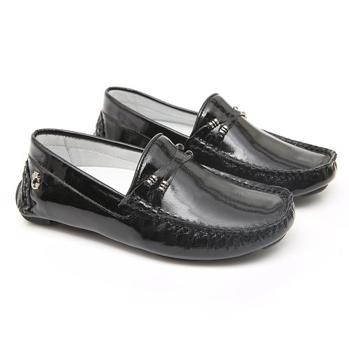 Mocassim Masculino Verniz Preto Infantil Gats - GATS