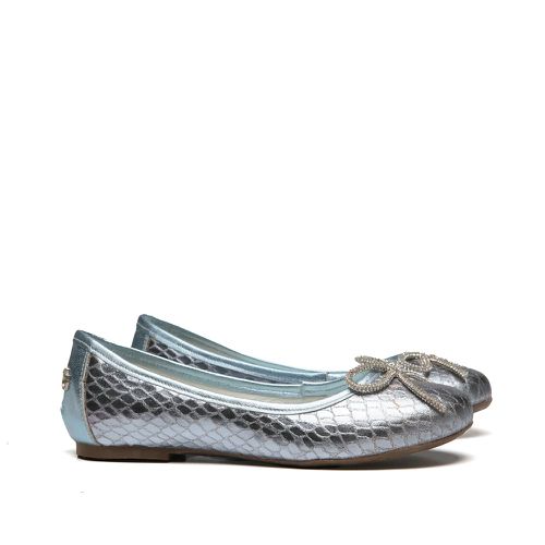 Sapatilha Feminina Escama Azul Laço Cristal Infant... - GATS