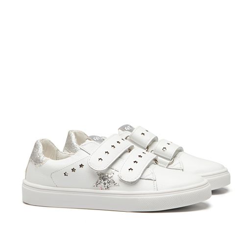 Tênis de Velcro Branco e Prata Infantil Gats - GATS