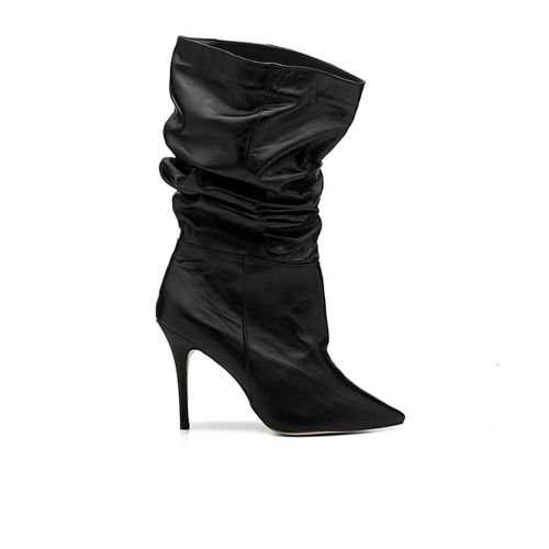 Bota Salto Alto Antonietta Enrugada Preto - GATS