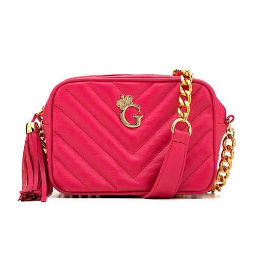 Bolsa Tiracolo Média Couro Matelassê Penelope Pink... - GATS