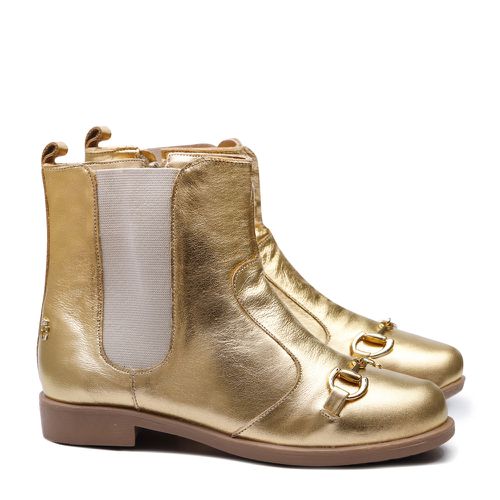 Bota Coturno Fivela Dourado Infantil Gats - GATS