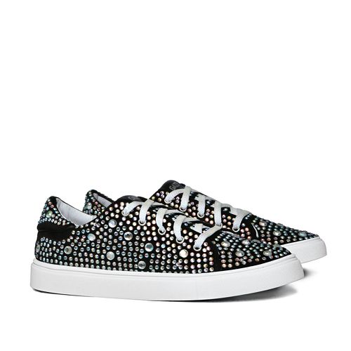 Tênis Sneaker Strass Veludo Preto Infantil Gats - GATS