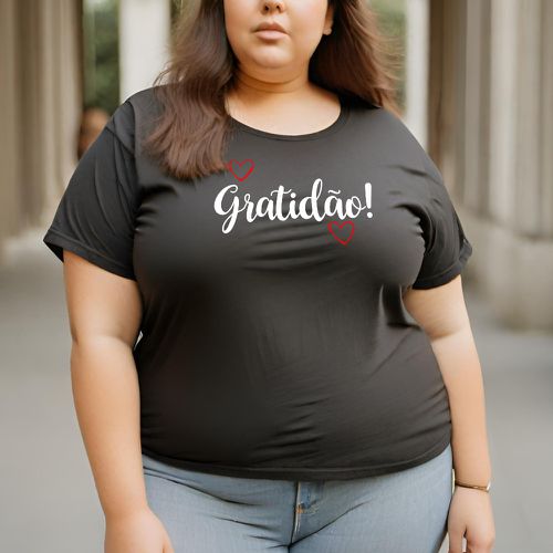 Camiseta T-shirt Feminina Gratidão - Pre... - GuGi