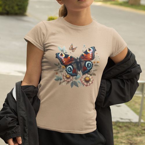 Camiseta Feminina Borboleta Florida 100%... - GuGi
