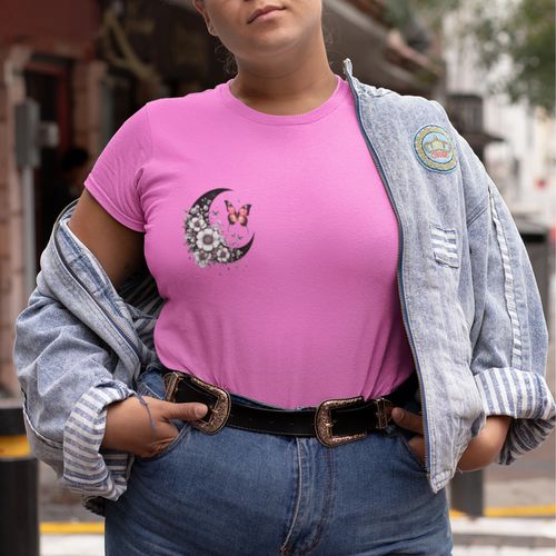 Camiseta Feminina Lua Crescente Borbolet... - GuGi