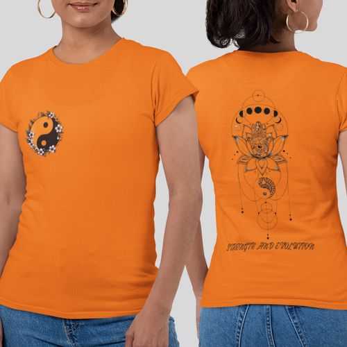 Camiseta Feminina Yin Yang Flor De Lótus... - GuGi