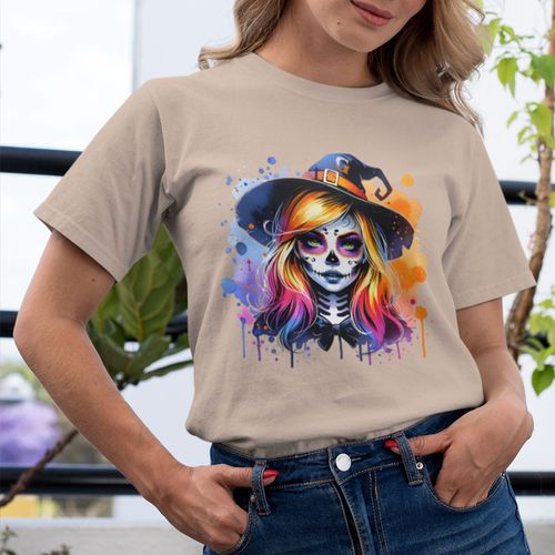 Camiseta Básica Feminina Bruxa Halloween... - GuGi