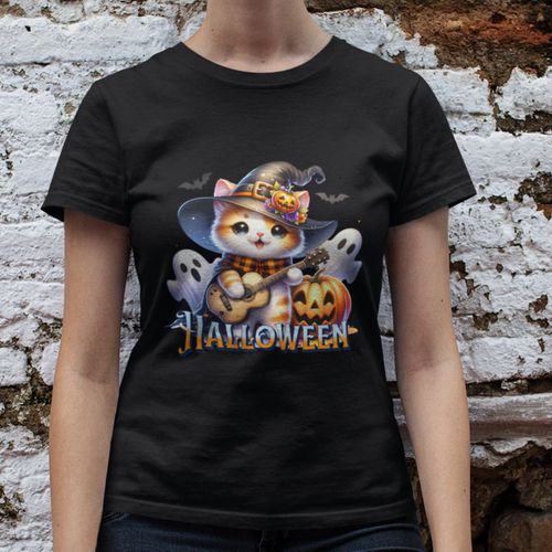 Camiseta Básica Feminina Gatinho Fofo Ha... - GuGi