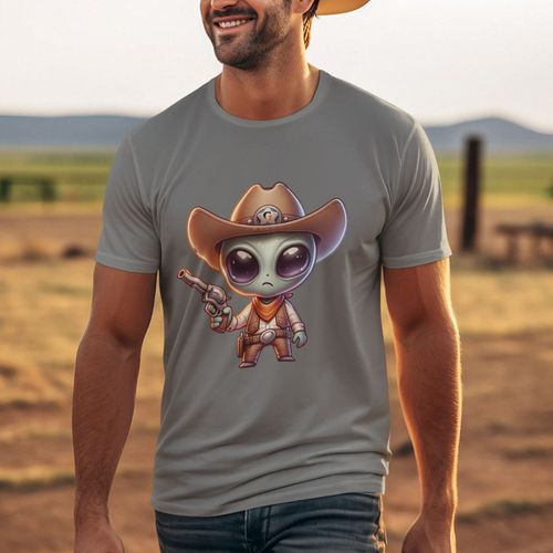 Camiseta Básica Masculina Alien Cowboy F... - GuGi