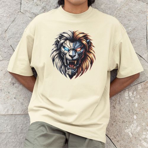 Camiseta Básica Masculina Leão Robô 100%... - GuGi