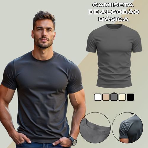 Camiseta Básica Masculina Lisa 100% algo... - GuGi