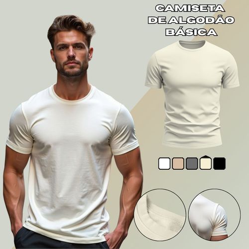 Camiseta Básica Masculina Lisa 100% algo... - GuGi