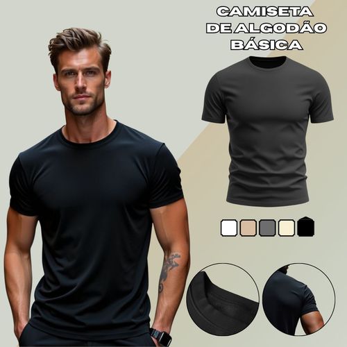 Camiseta Básica Masculina Lisa 100% algo... - GuGi