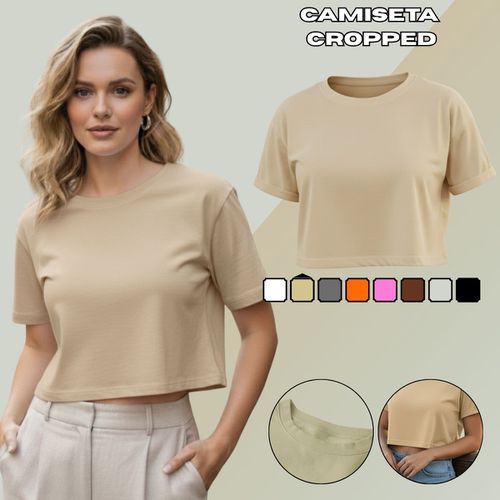 Camiseta Cropped Feminina Algodão Premiu... - GuGi