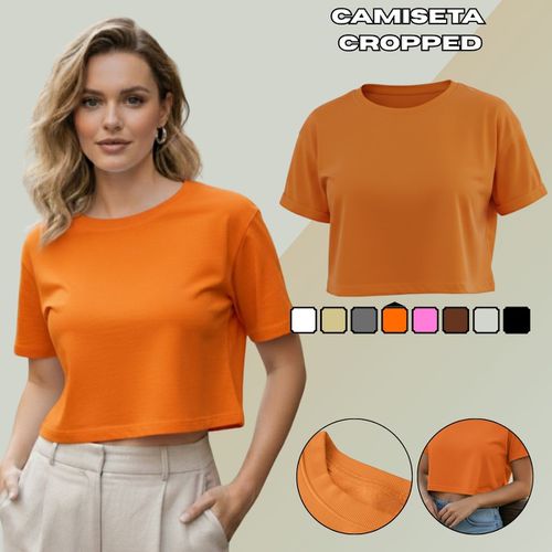 Camiseta Cropped Feminina Algodão Premiu... - GuGi
