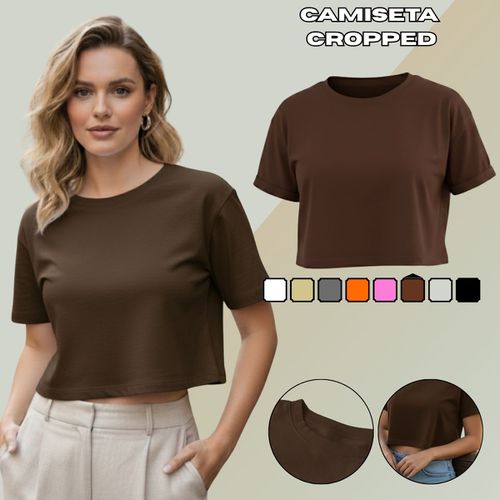 Camiseta Cropped Feminina Algodão Premiu... - GuGi