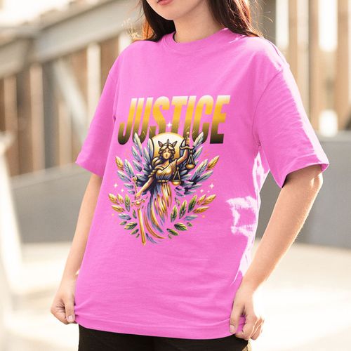 Camiseta Feminina Justice Anjo Direito A... - GuGi