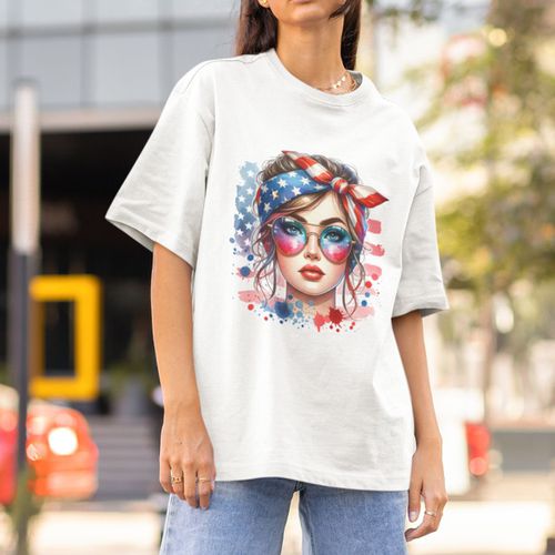 Camiseta Feminina Americana USA Bandeira... - GuGi