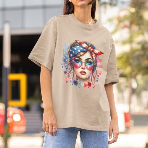 Camiseta Feminina Americana USA Bandeira... - GuGi