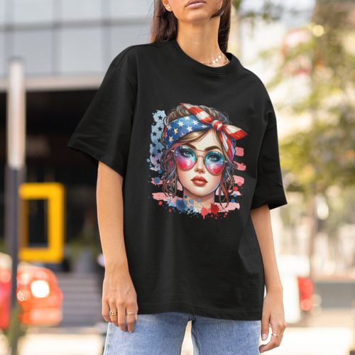 Camiseta Feminina Americana USA Bandeira... - GuGi