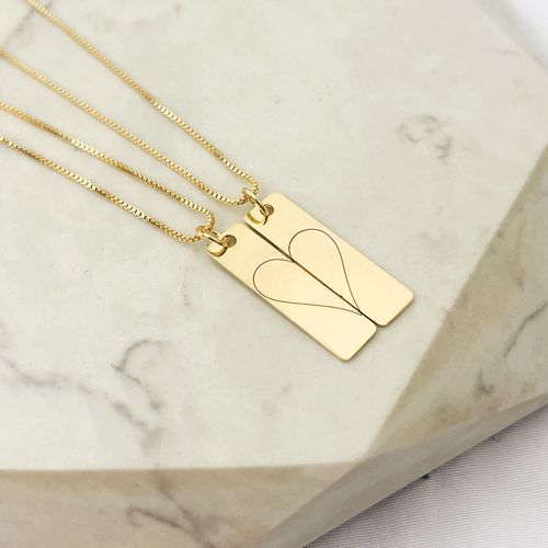 Kit Colar Casal Folheado em Ouro 18k - IAIÁ Semijoias