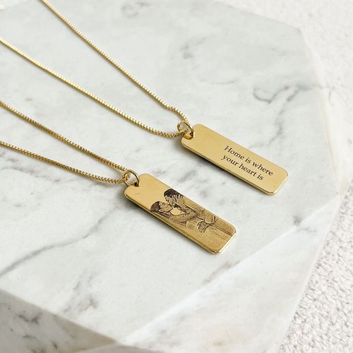 Kit 14 - 2 Colares Plaquinha M Personalizadas Folh... - IAIÁ Semijoias